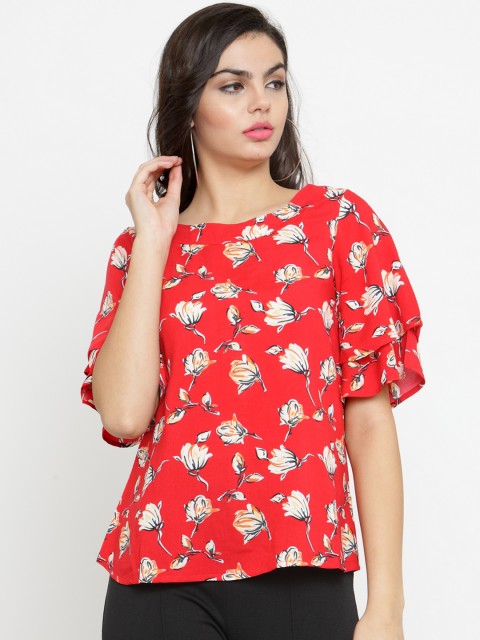 

Latin Quarters Women Red Printed Top