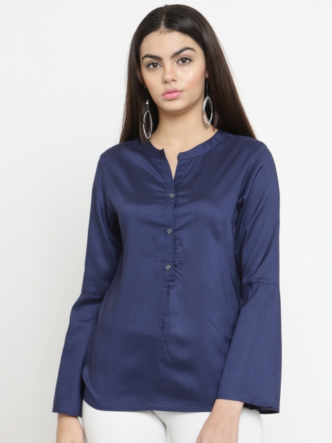 

Latin Quarters Women Navy Blue Solid Top