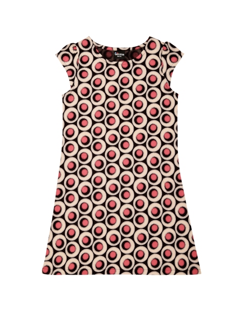 

ventra Girls Brown Printed A-Line Dress