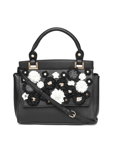 

Dune London Black Applique Handheld Bag with Detachable Sling Strap