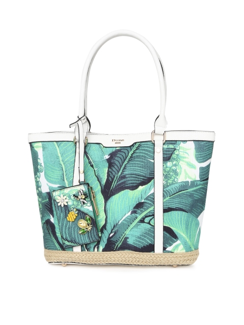 

Dune London Green & White Printed Handheld Bag