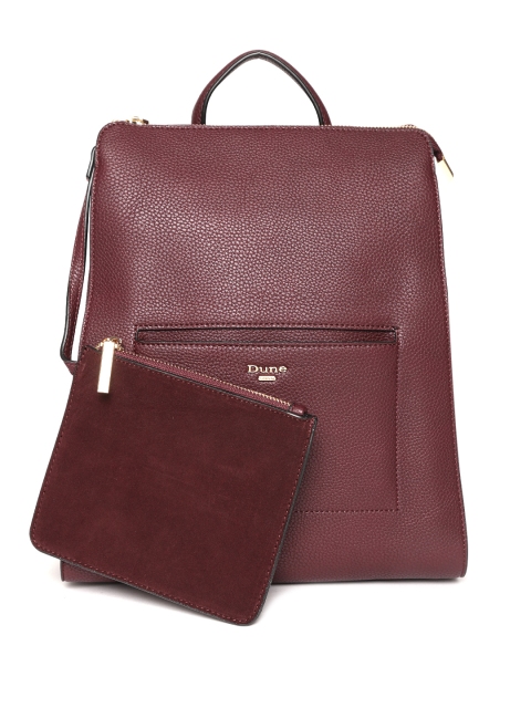 

Dune London Women Burgundy Solid Backpack