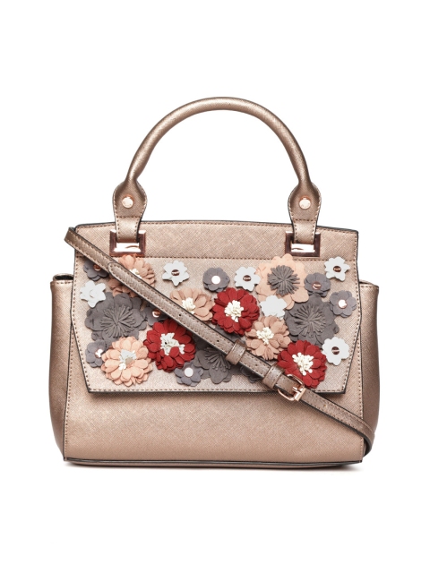 

Dune London Bronze-Toned Floral Applique Satchel