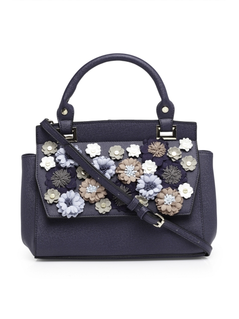 

Dune London Navy Blue Applique Handheld Bag with Detachable Sling Strap