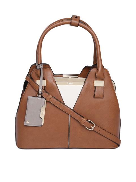 

Dune London Brown & Off-White Colourblocked Handheld Bag