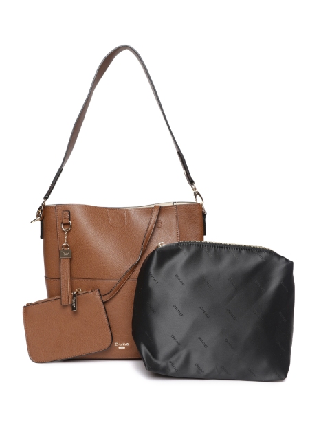 

Dune London Brown Solid Shoulder Bag with Zip Pouch