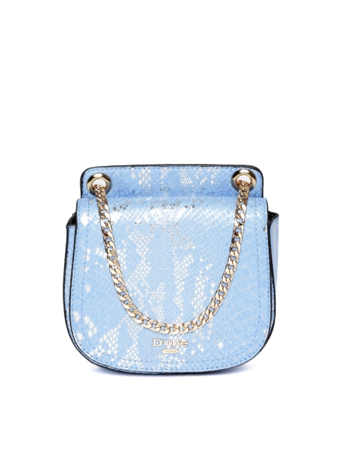 

Dune London Blue & Silver-Toned Snakeskin Print Sling Bag