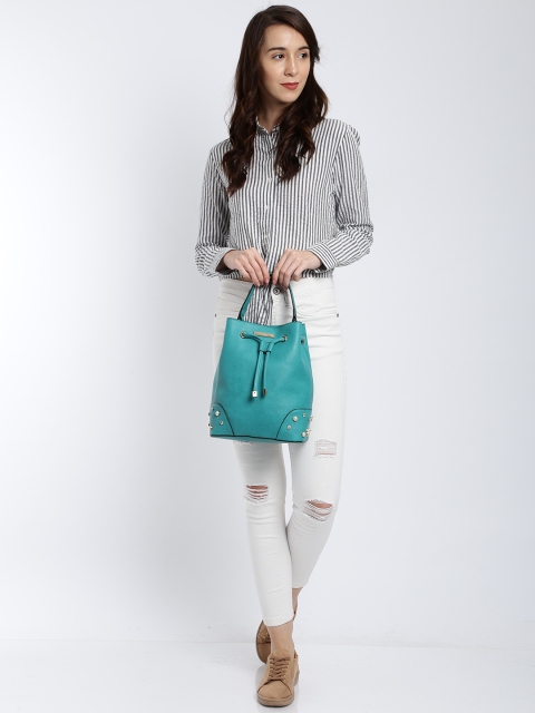 

Dune London Green Embellished Handheld Bag