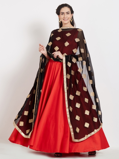 

Dupatta Bazaar Black & Gold-Toned Embroidered Dupatta