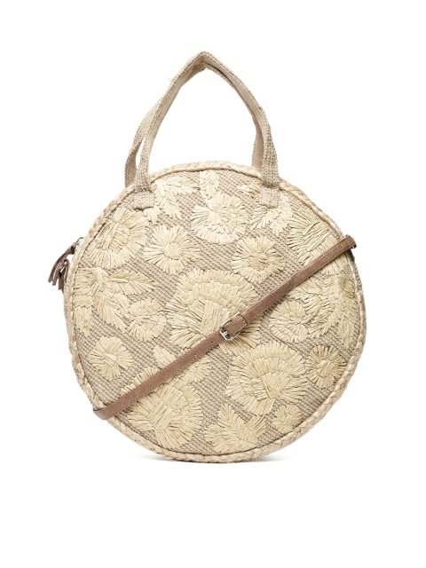 

Accessorize Beige & Brown Self Design Sling Bag
