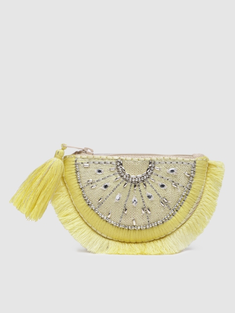 

Accessorize Yellow Embellished Purse Clutch