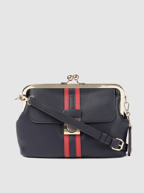 

Accessorize Women Navy Blue Solid Sling Bag