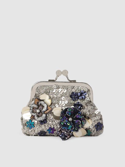 

Accessorize Silver-Toned Sequinned Clutch
