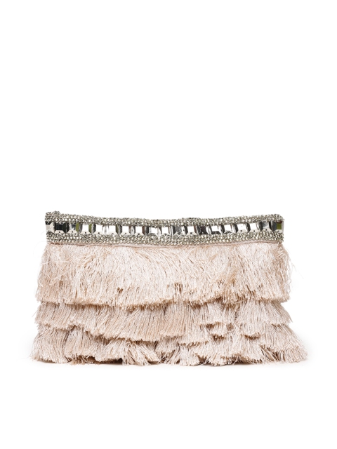 

Accessorize Beige Solid Tasselled Clutch