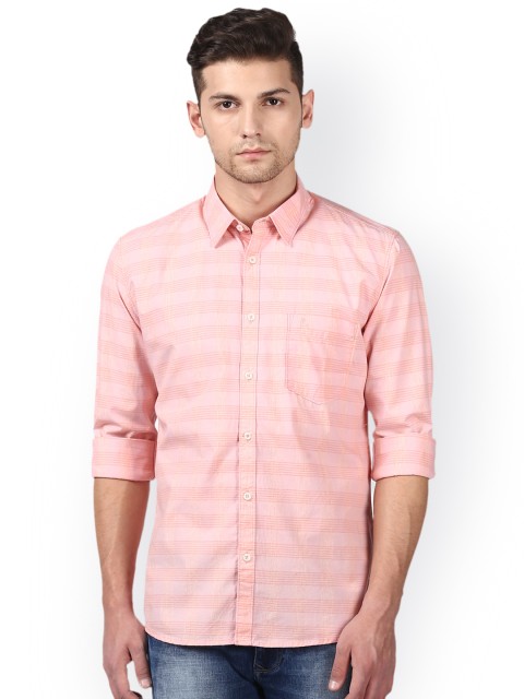 

Parx Men Orange Slim Fit Striped Casual Shirt