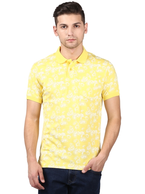 

Parx Men Yellow Printed Polo Collar T-shirt