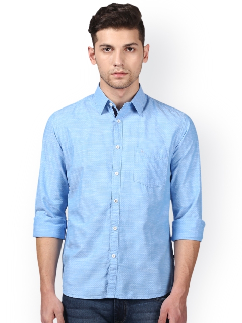 

Parx Men Blue Slim Fit Self Design Casual Shirt