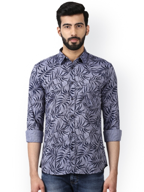 

Parx Men Blue & Grey Slim Fit Printed Casual Shirt