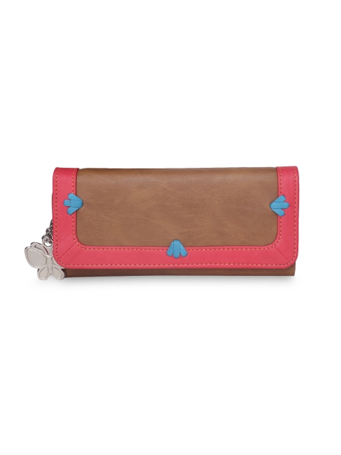 

Butterflies Women Tan & Red Colourblocked Two Fold Wallet