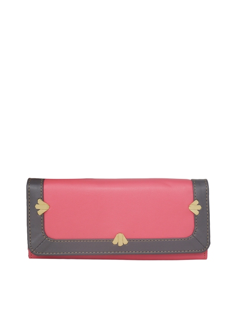 

Butterflies Women Grey & Pink Colourblocked Two Fold Wallet