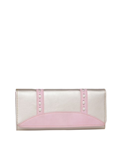 

Butterflies Women Silver-Toned & Pink Colourblocked Two Fold Wallet