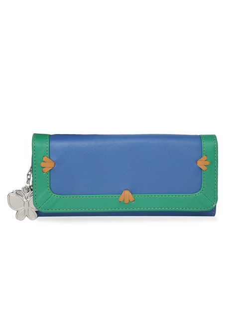 

Butterflies Women Green & Blue Colourblocked Two Fold Wallet