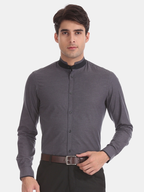 

Arrow New York Men Grey Slim Fit Solid Party Shirt
