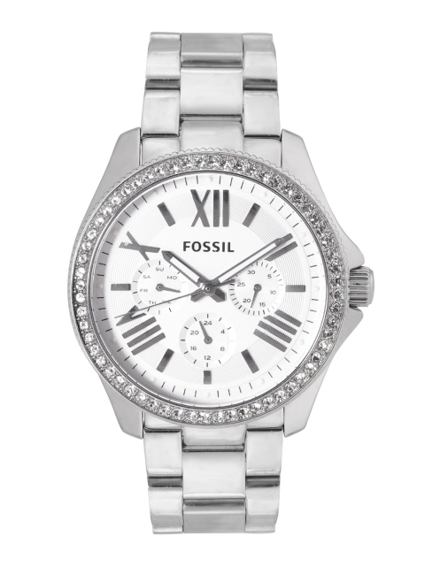 

Fossil Women Silver-Toned Dial & Bracelet Style Straps Analogue Watch AM4481