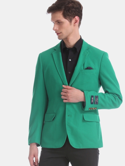 

Arrow Men Green Solid Tailored Fit Single Breasted Blazer