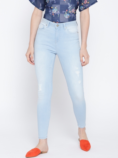 

Lee Cooper Women Blue Super Skinny Fit High-Rise Low Distress Stretchable Jeans