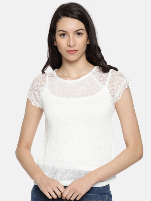 

Lee Cooper Women Off-White Solid Top