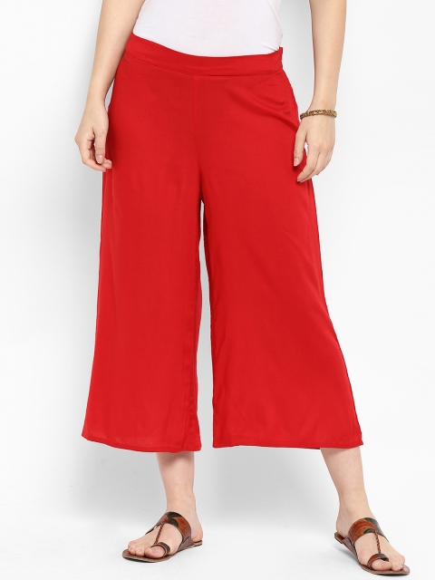 

Juniper Women Red Solid Flared Palazzos