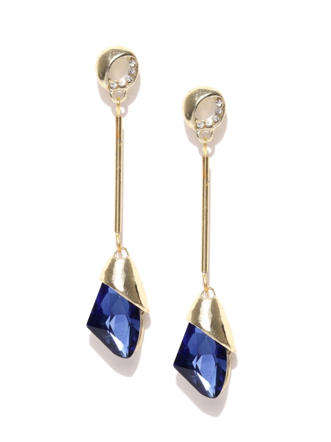 

Crunchy Fashion Blue Gold-Plated Contemporary Drop Earrings