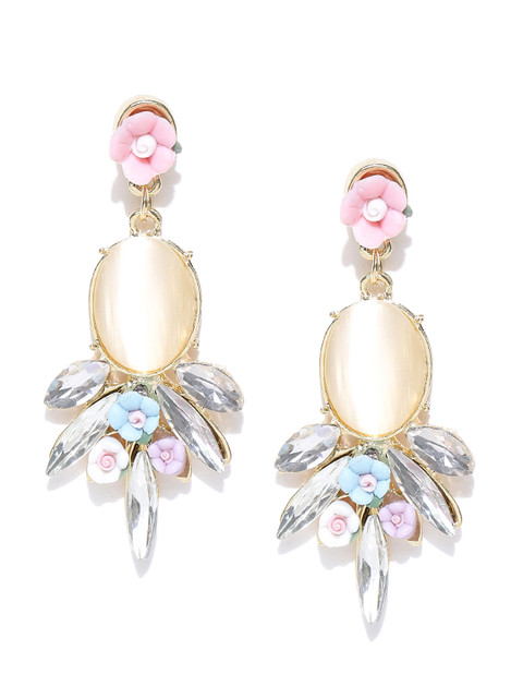 

Crunchy Fashion Multicoloured Floral Drop Earrings, Multi