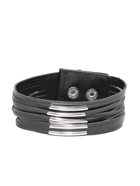 

Crunchy Fashion Black Leather Multi-Strap Bracelet