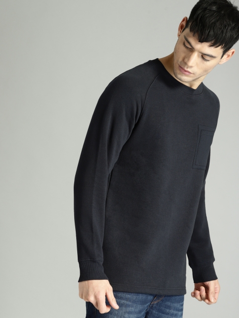 

Roadster Men Navy Blue Solid Sweatshirt