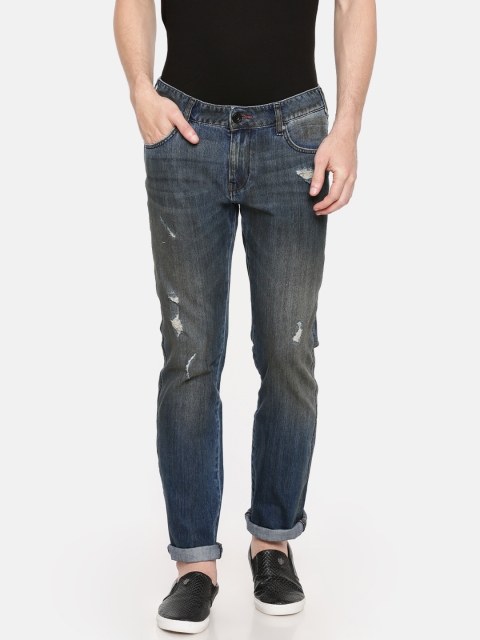 

Wrangler Men Blue Slim Fit Low-Rise Low Distress Stretchable Jeans
