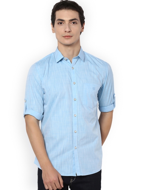 

Van Heusen Men Blue Slim Fit Solid Casual Shirt