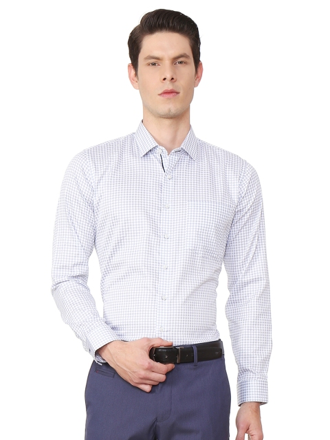 

Van Heusen Men White Slim Fit Printed Casual Shirt