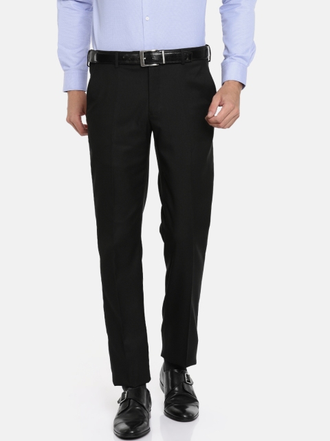 

Van Heusen Men Black Slim Fit Solid Formal Trousers