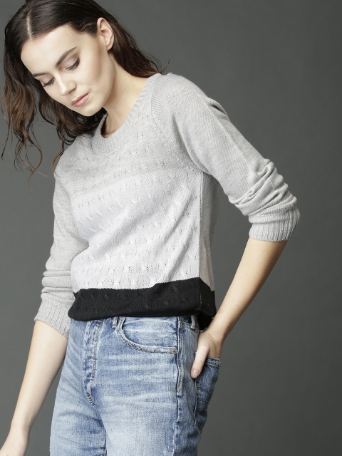 

Roadster Women Grey Solid Sweater