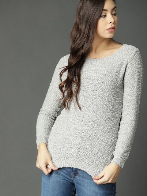 

Roadster Fast and Furious Women Grey Boucle Pullover