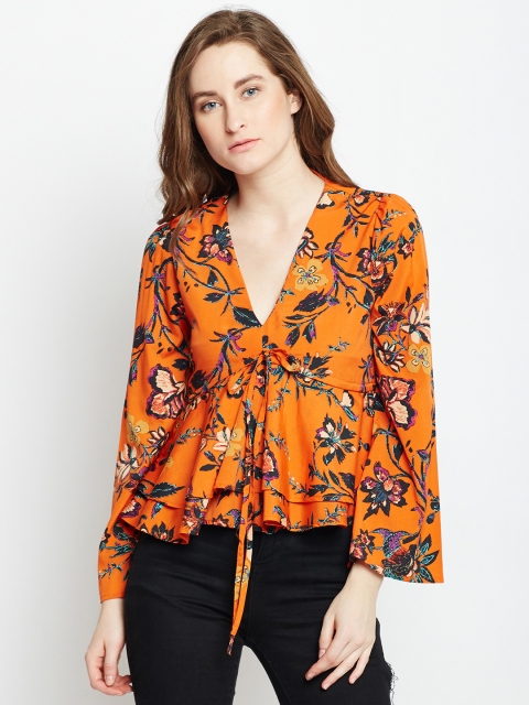 

Oxolloxo Women Orange Printed Top