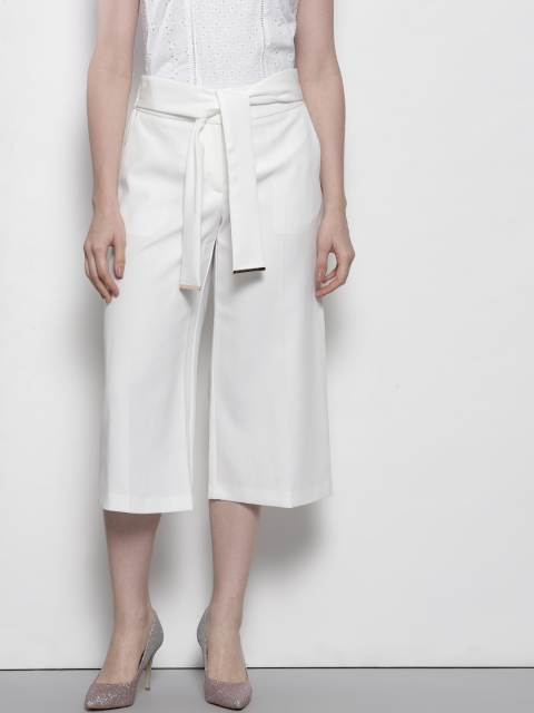 

DOROTHY PERKINS Women Petite Off-White Solid Culottes