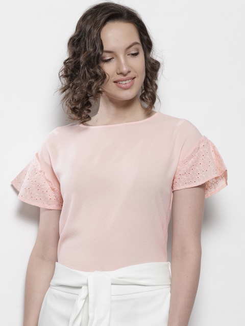 

DOROTHY PERKINS Women Peach-Coloured Solid Top