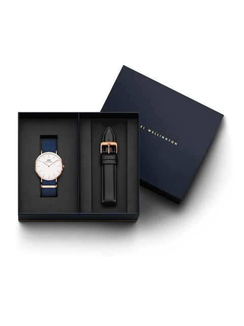 

Daniel wellington Men Classic Bayswater 40mm Watch & Sheffield Strap Watch Gift Set DW00500151, White