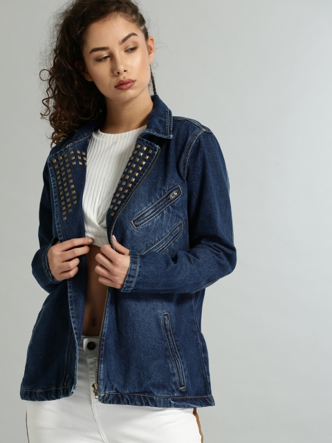 

Roadster Fast and Furious Women Blue Faded Denim Jacket