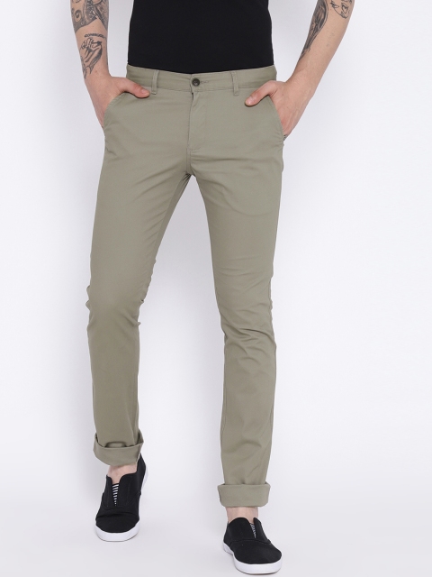 

Duke Men Grey Slim Fit Solid Chinos