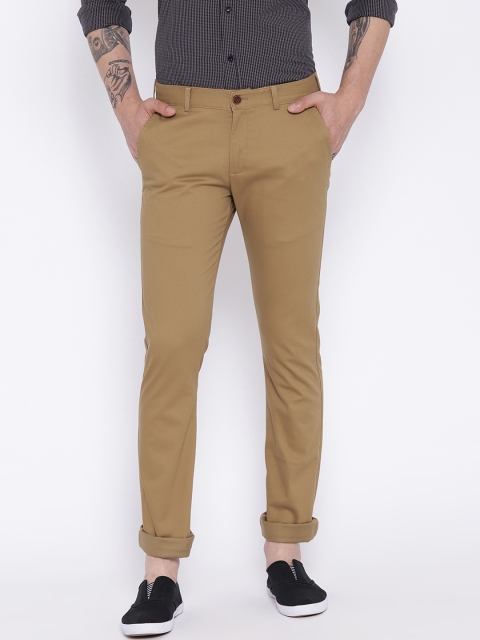 

Duke Men Khaki Slim Fit Solid Chinos
