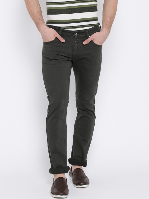 

Duke Men Olive Green Slim Fit Mid-Rise Clean Look Jeans